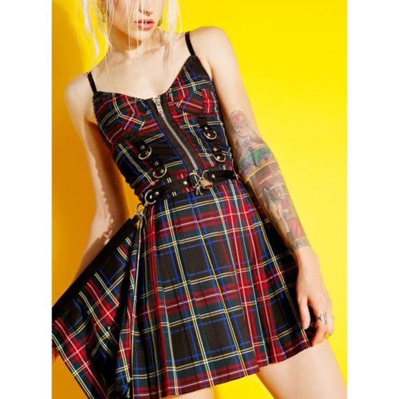 Dolls Kill Dresses & Skirts - Current Mood 'Axel' pleated lock-it skirt